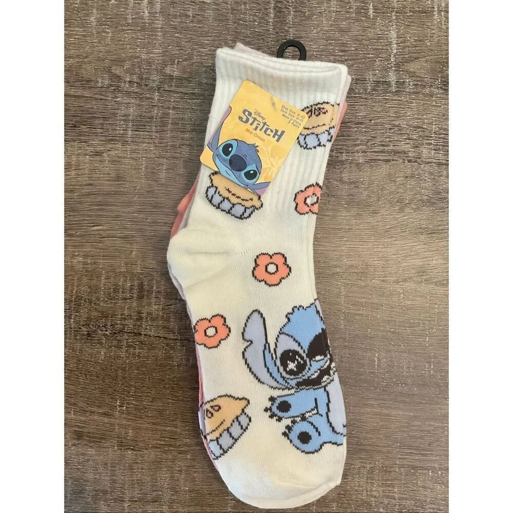 Disney STITCH 3 pr Socks 9-11
